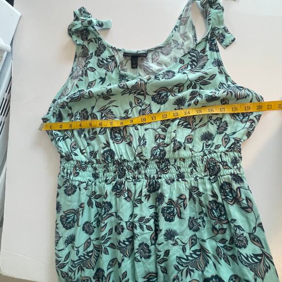 Lane Bryant Mint Floral Vines Midi Dress Women's Size 18 Tiered Cottage Boho 2X - Picture 9 of 10